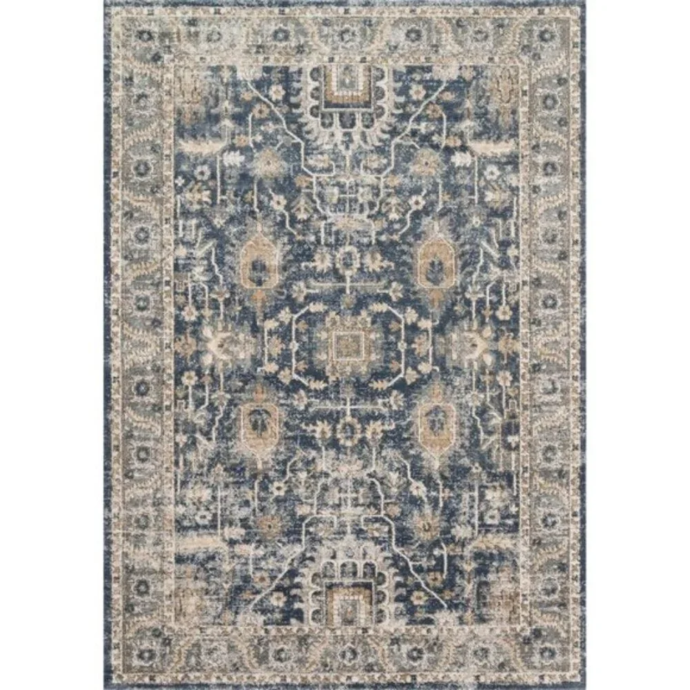 New 2.8x10.6 Teagan Runner Area Rug, Soft Low Pile Denim Neutral Hallway Carpet